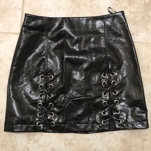 Pleather mini skirt